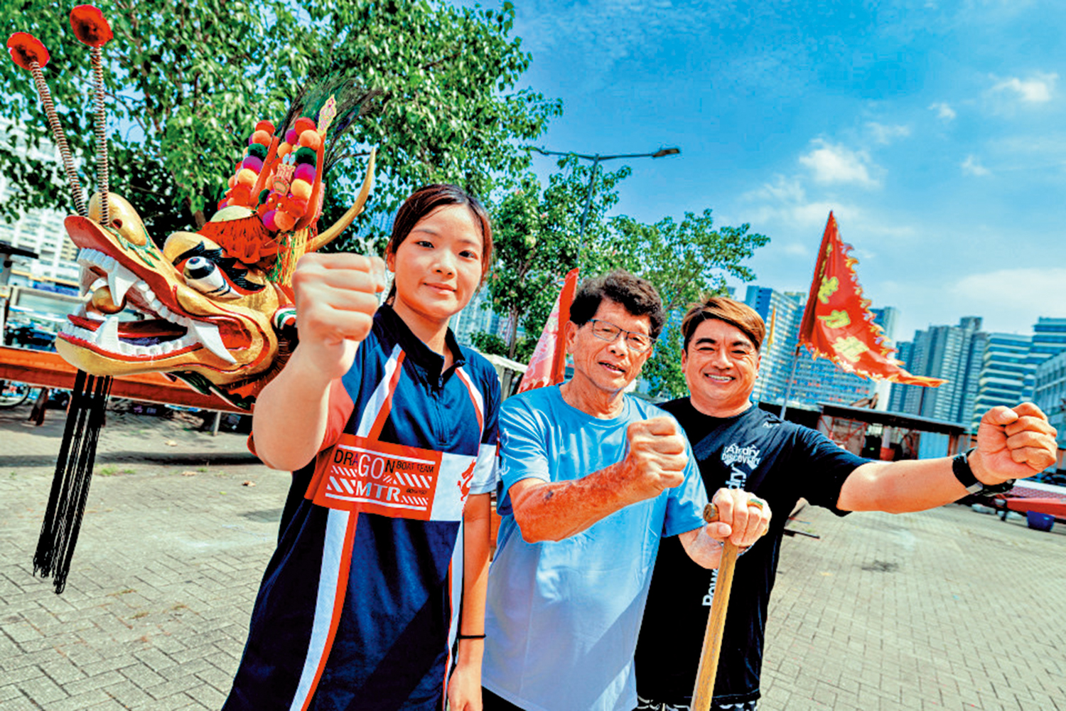 　　圖：三位龍舟划手分享參與賽事緣由，亦見證香港龍舟活動的發展。