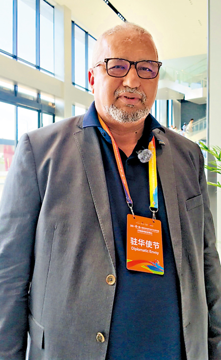 　　圖：阿林多·多·羅薩里奧接受訪問。\大公報記者劉蕊攝