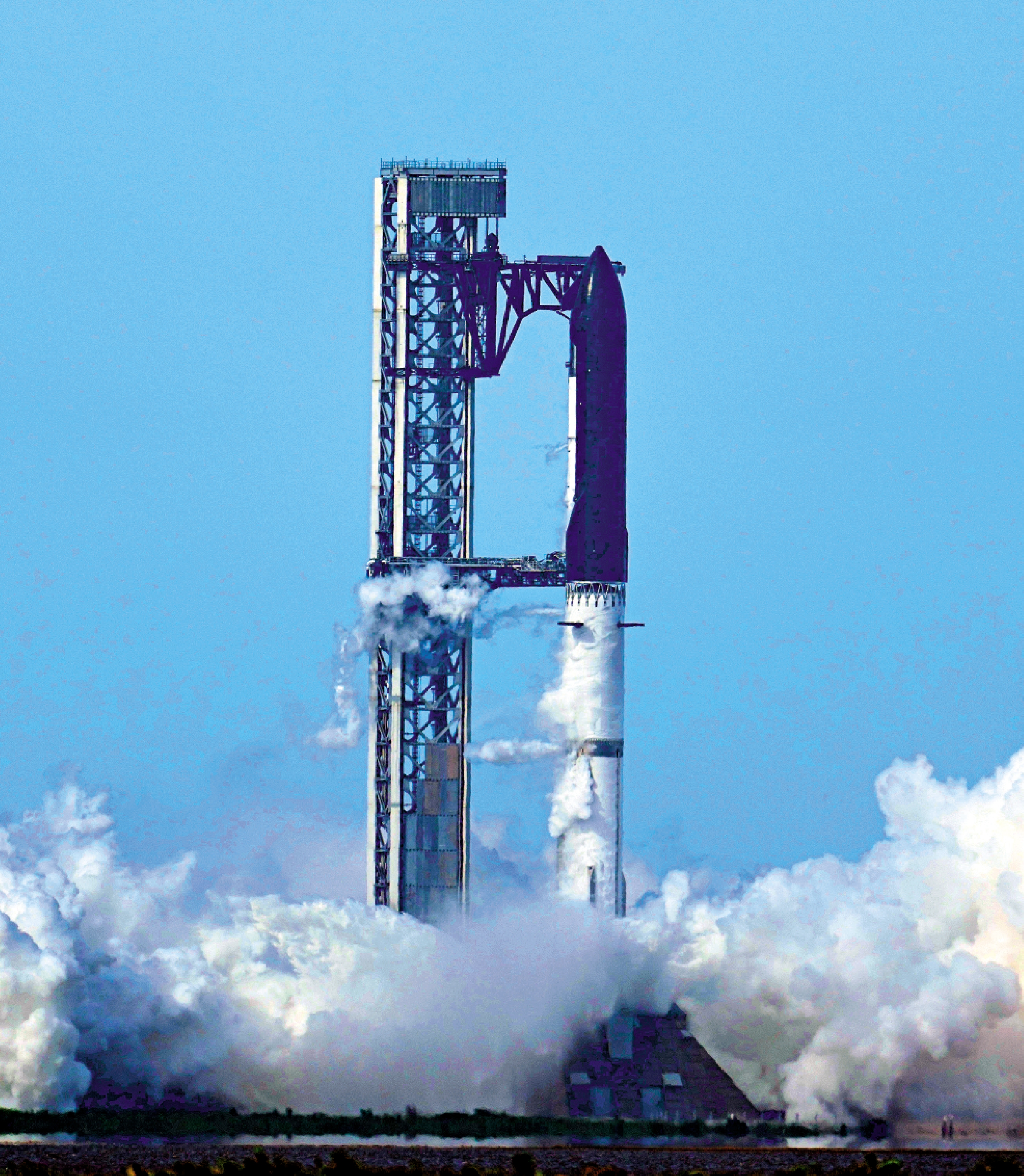 　　圖：SpaceX新一代重型運載火箭「星艦」16日試飛前緊急叫停。\美聯社