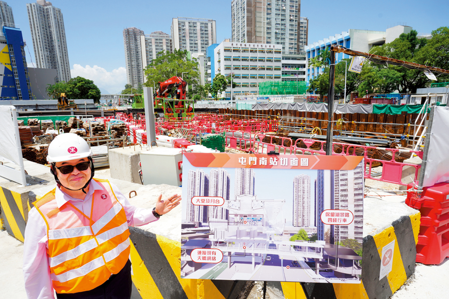 　　圖：港鐵表示屯門南延綫整體工程進度符合預期。\大公報記者麥潤田攝