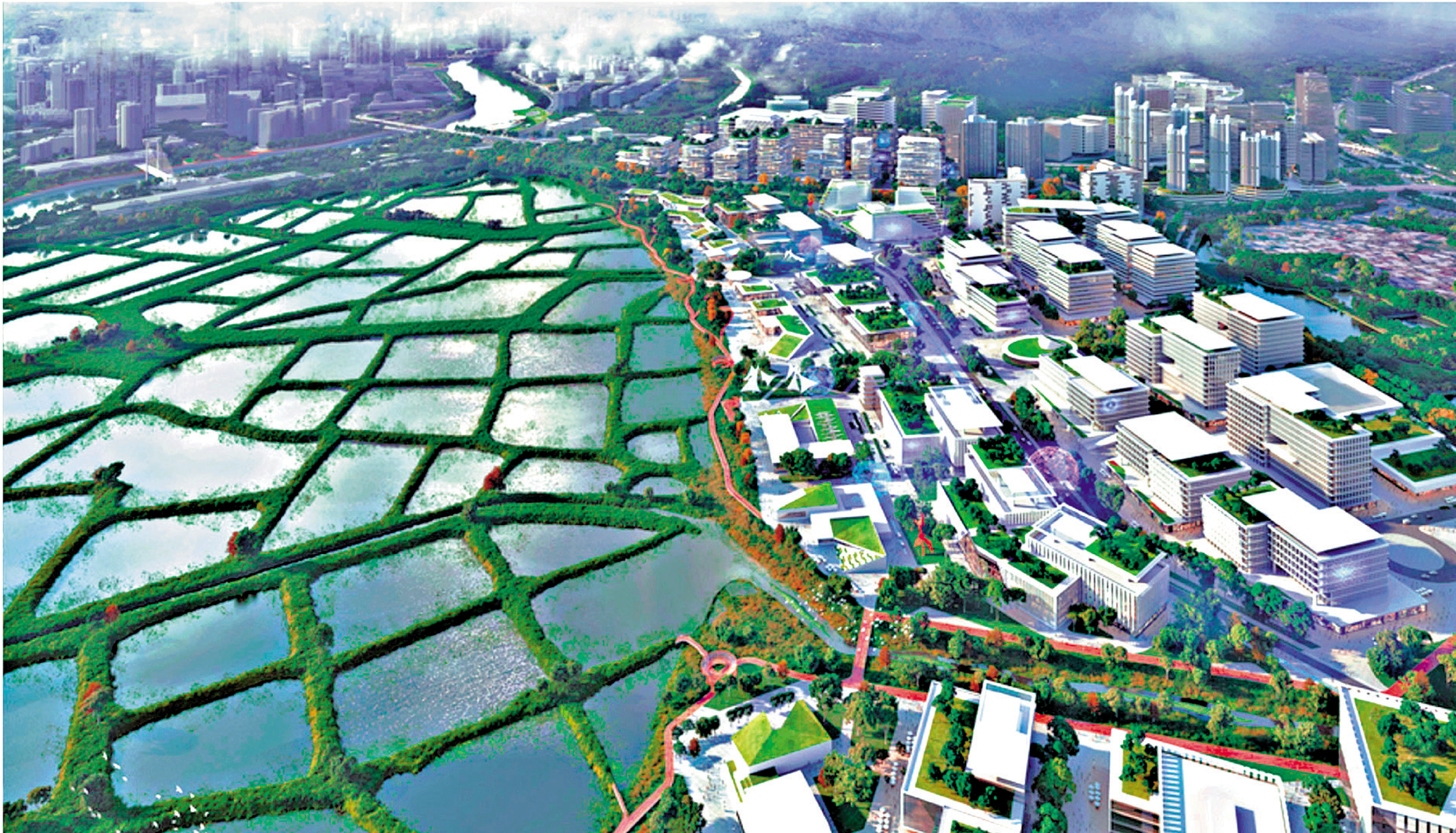 　　圖：香港應重點推進北都建設，聚焦人工智能及生物醫藥等新興產業，以「金融＋」策略為科技企業提供全鏈條融資支持，持續鞏固提升國際金融、航運、貿易中心地位，打造「南金融、北創科」的新發展格局，為大灣區組團式、網絡化城市群建設注入更強勁的國際化動能。