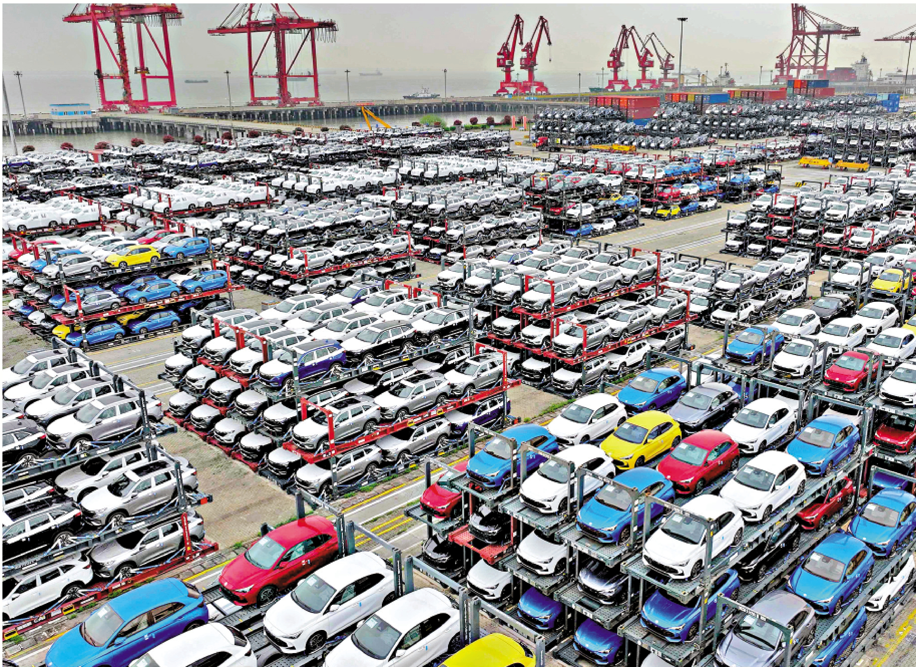 　　圖：內地新能源汽車出口佔比已連續兩個月超過50%。