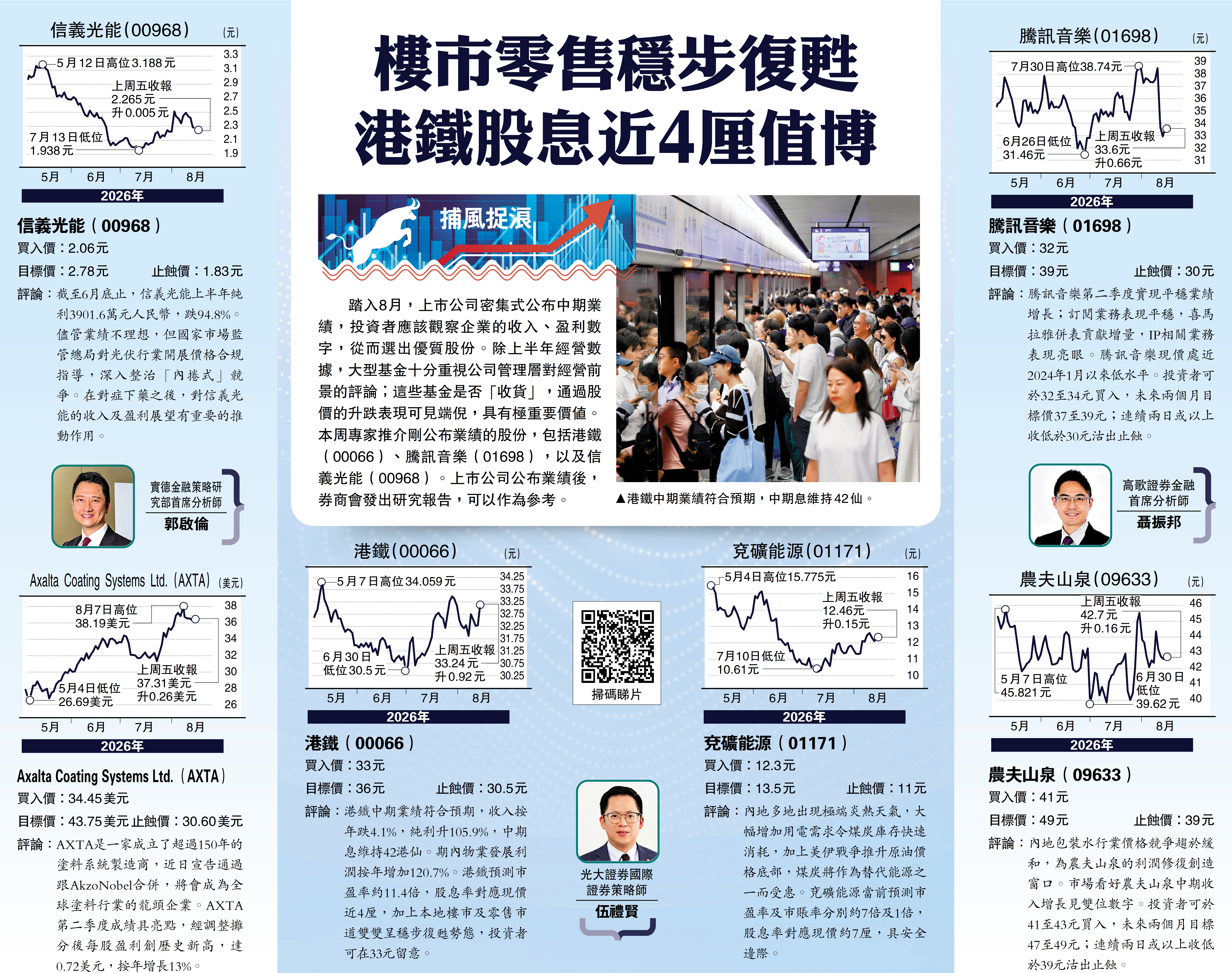 　　圖：港鐵中期業績符合預期，中期息維持42仙。
