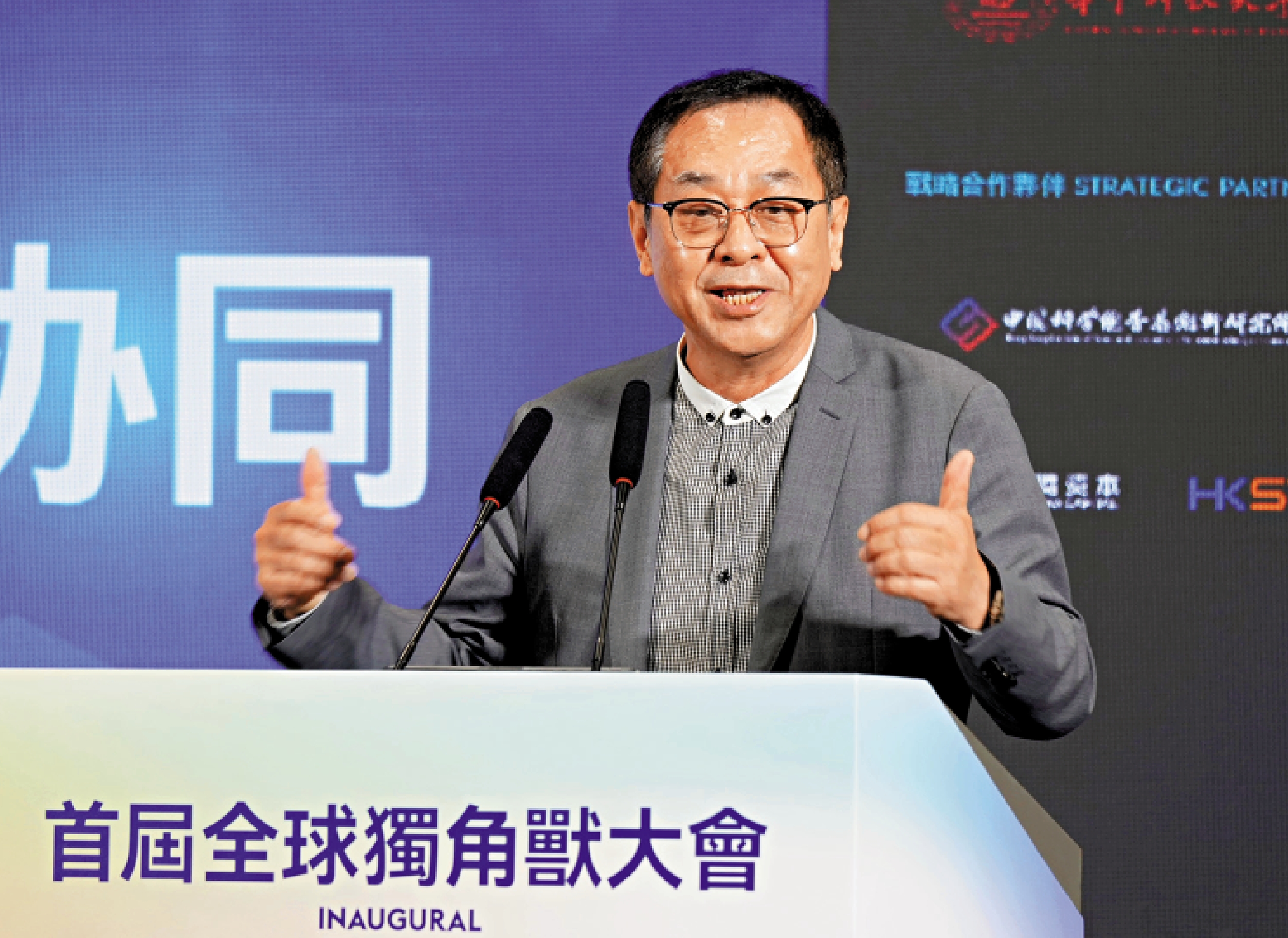 　　圖：于常海表示，香港有兩大獨特優勢，助力內地藥械從「跟隨」走向「引領」。\大公報記者何嘉駿攝