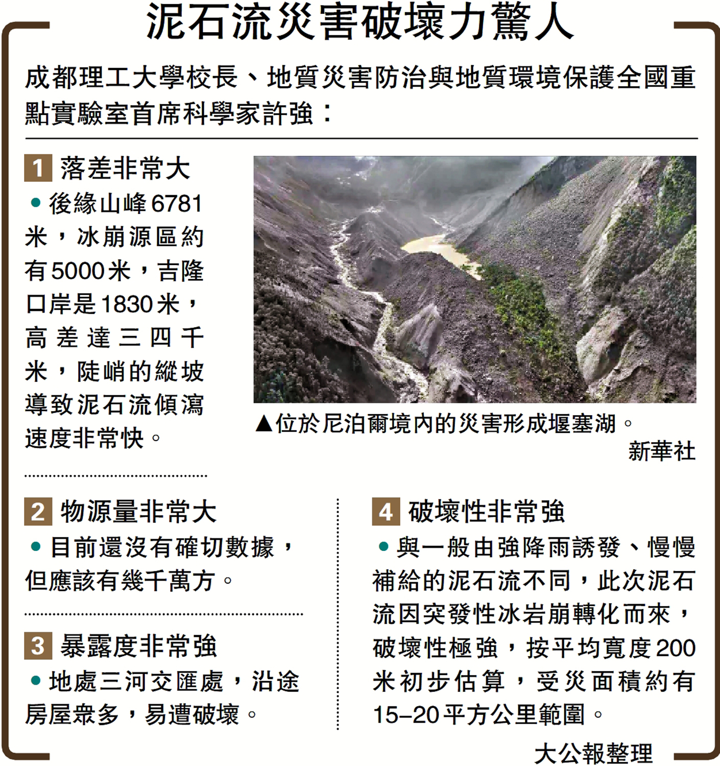 　　圖：泥石流災害破壞力驚人。