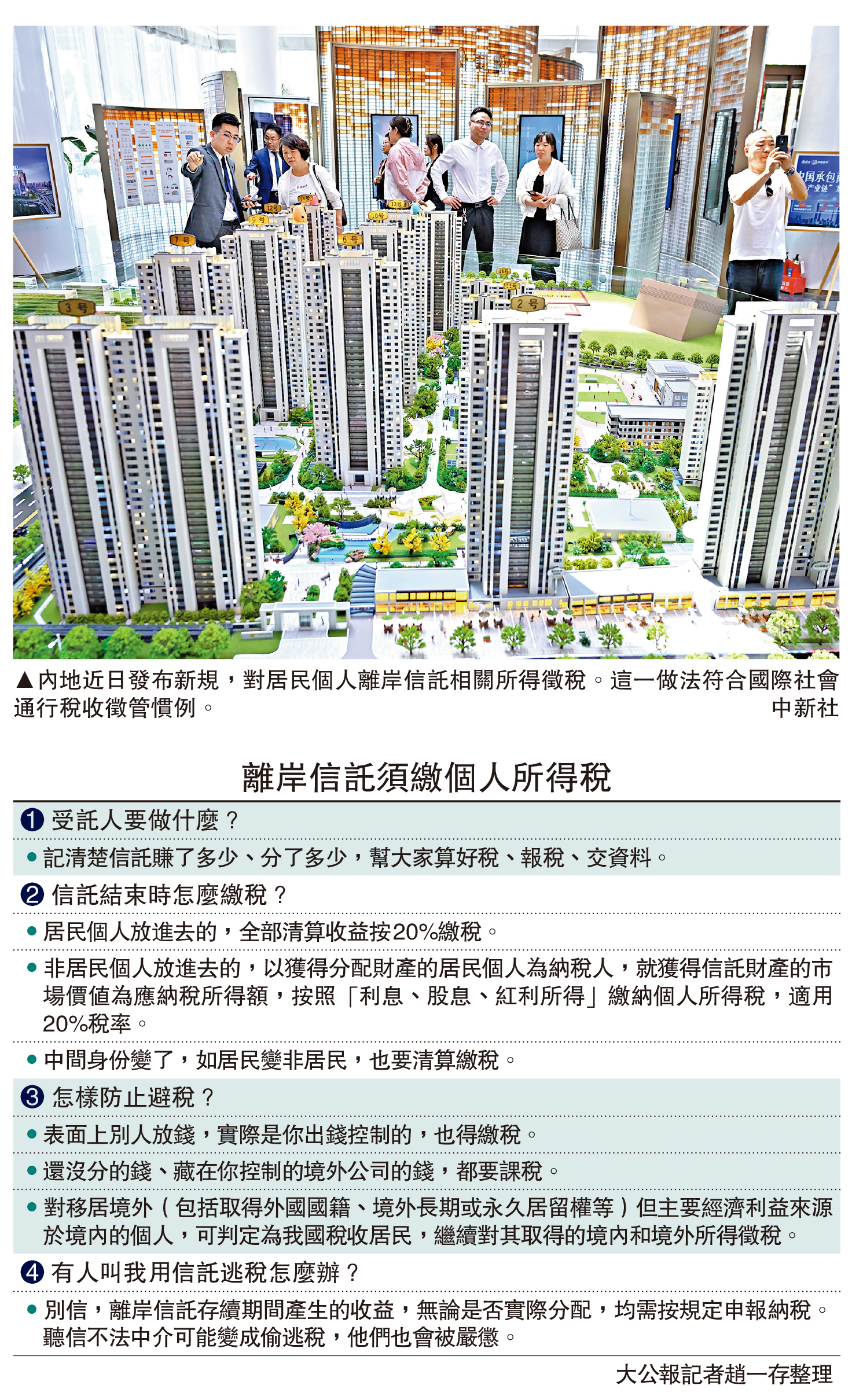 　　圖：內地近日發布新規，對居民個人離岸信託相關所得徵稅。這一做法符合國際社會通行稅收徵管慣例。\中新社