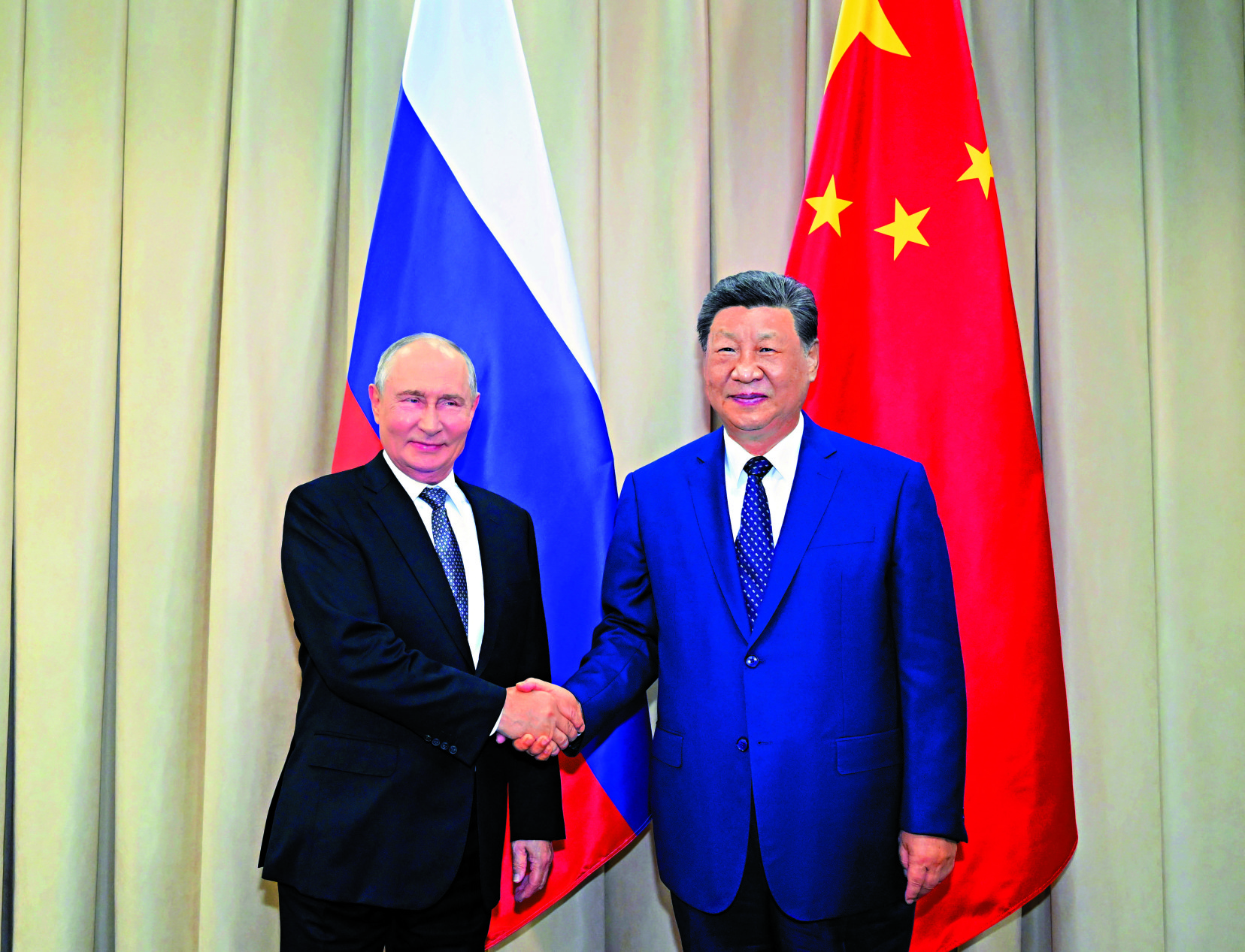 　　圖：當地時間8月31日下午，國家主席習近平在比什凱克出席2026年上海合作組織峰會期間會見俄羅斯總統普京。\新華社