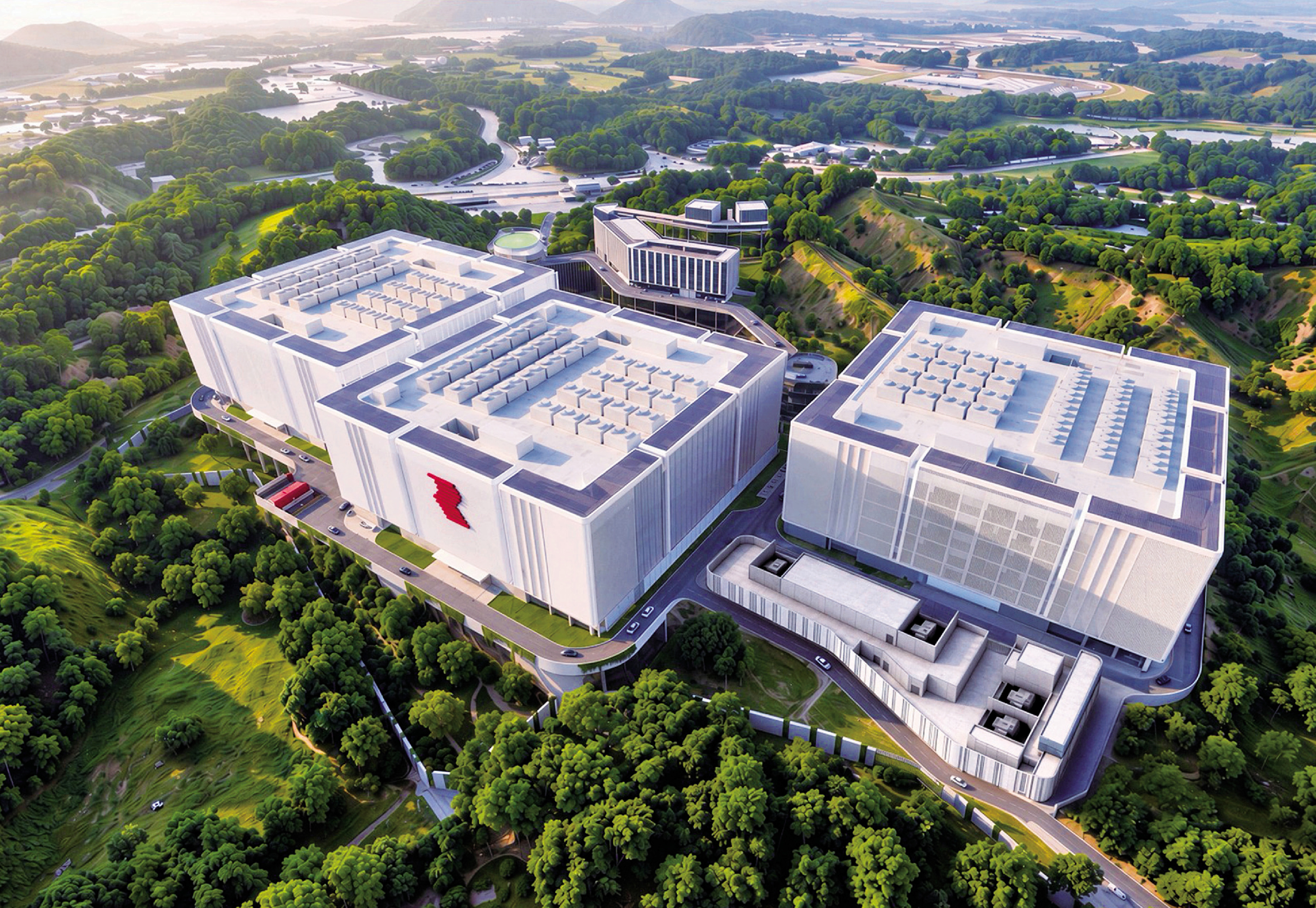 　　圖：中電表示，將為沙嶺數據園區發展項目提供度身訂製的供電方案。圖為數據園效果圖。\資料圖片