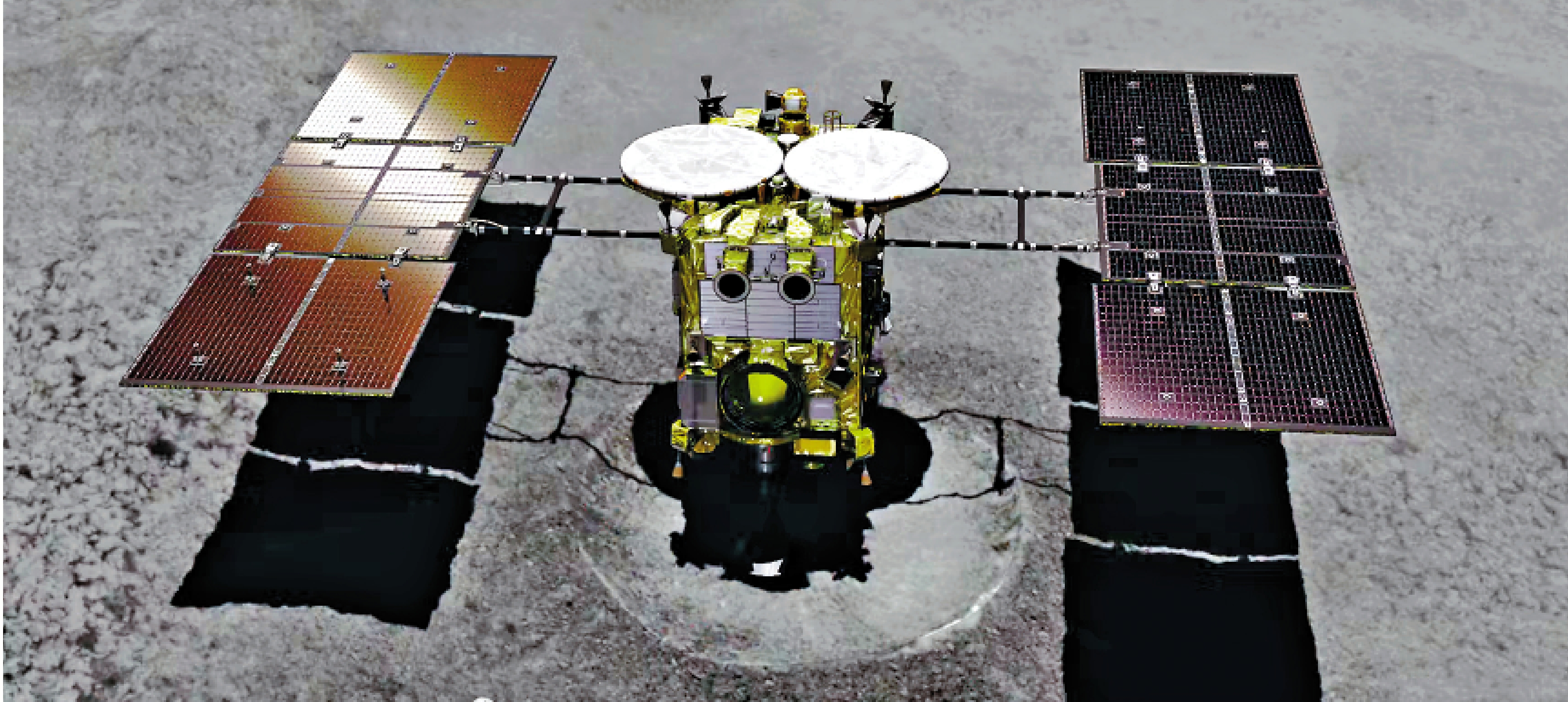 　　圖：日本「隼鳥2」號小行星探測器概念圖。\網絡圖片