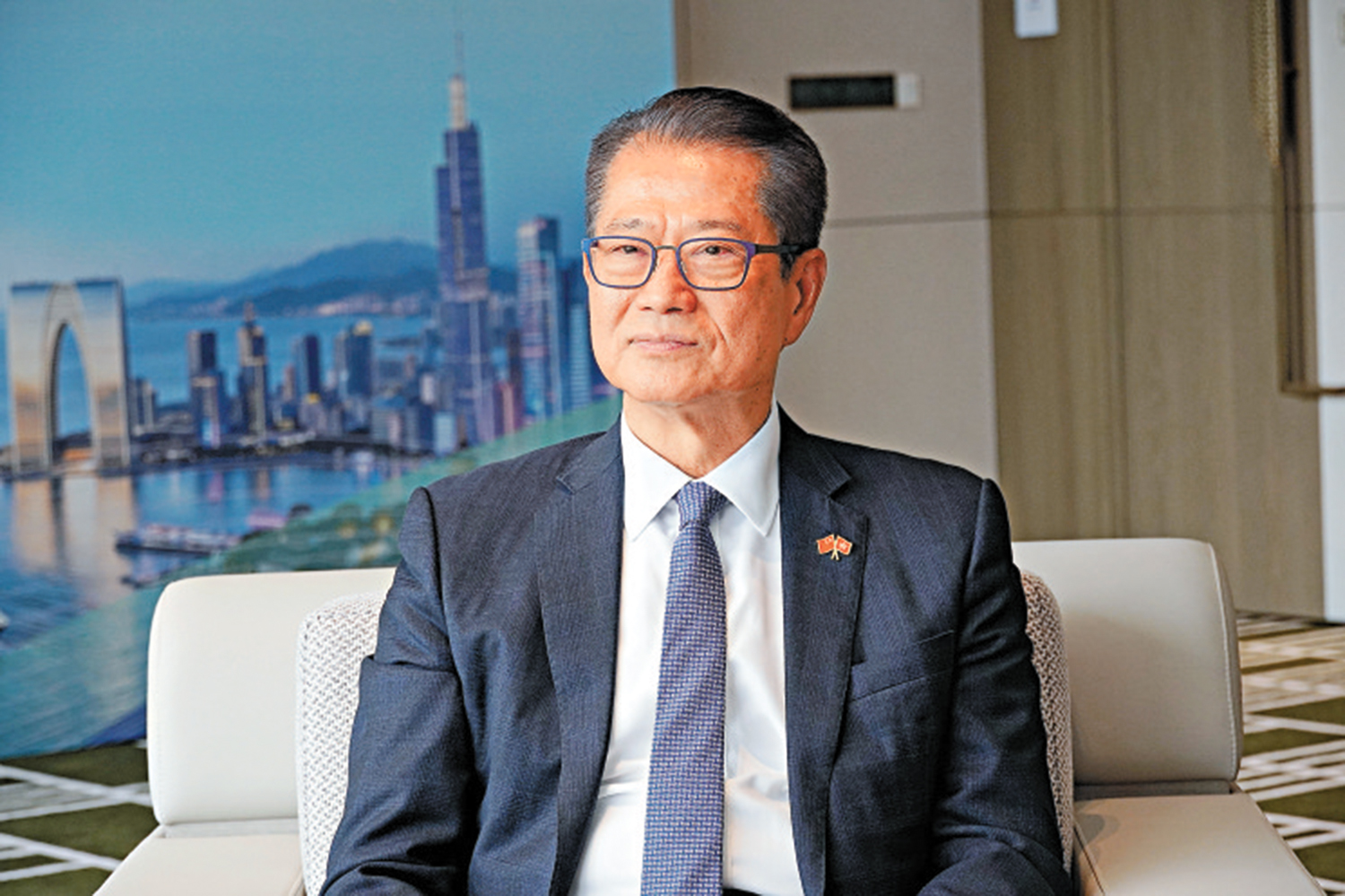 　　圖：陳茂波表示，從地緣政治角度考慮，香港的獨特優勢無可比擬。\大公報記者賀鵬飛攝