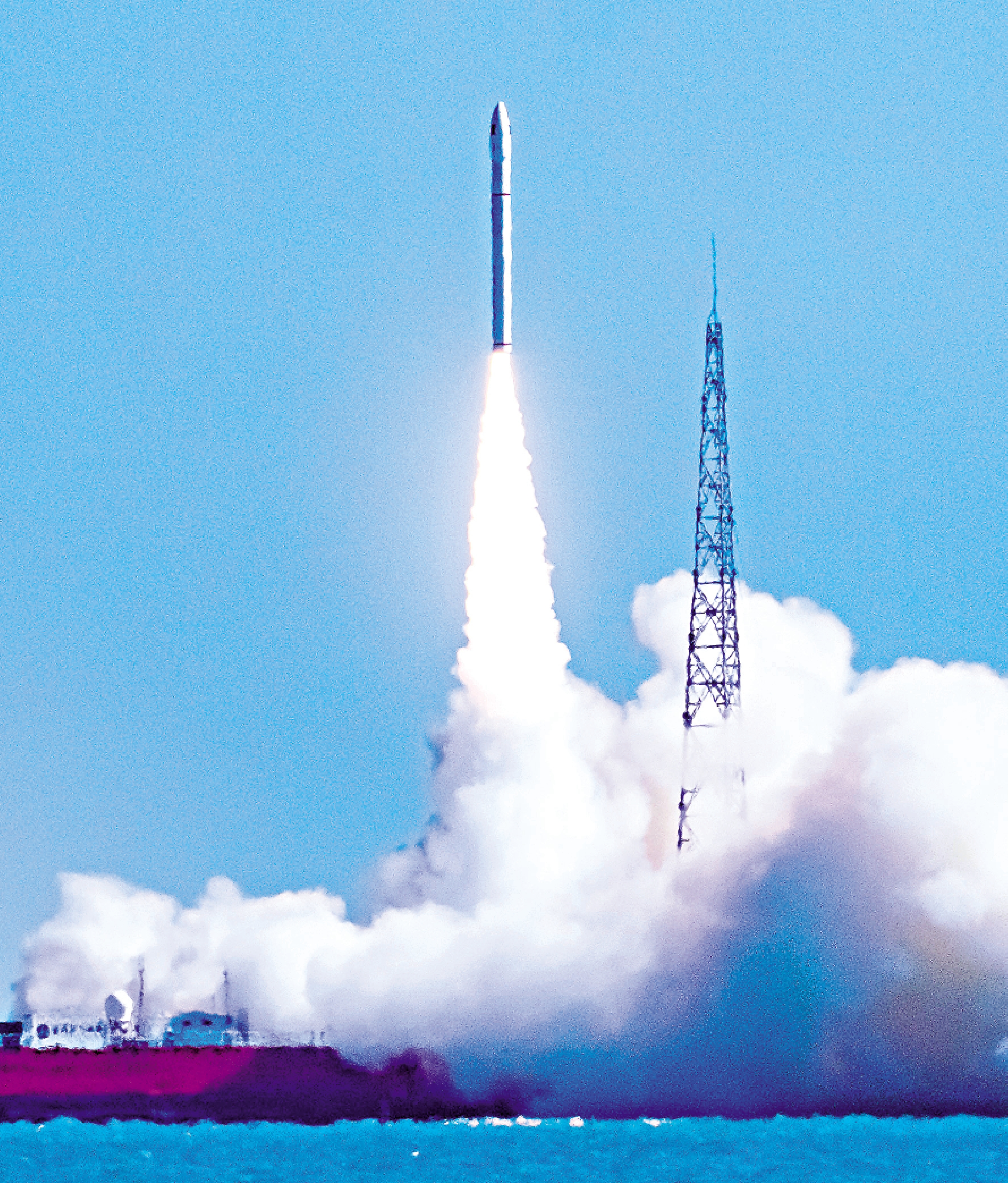 　　圖：10月21日，「五羊星座」先導A星升空，谷神星一號海射型（遙八）運載火箭發射成功。\受訪者供圖