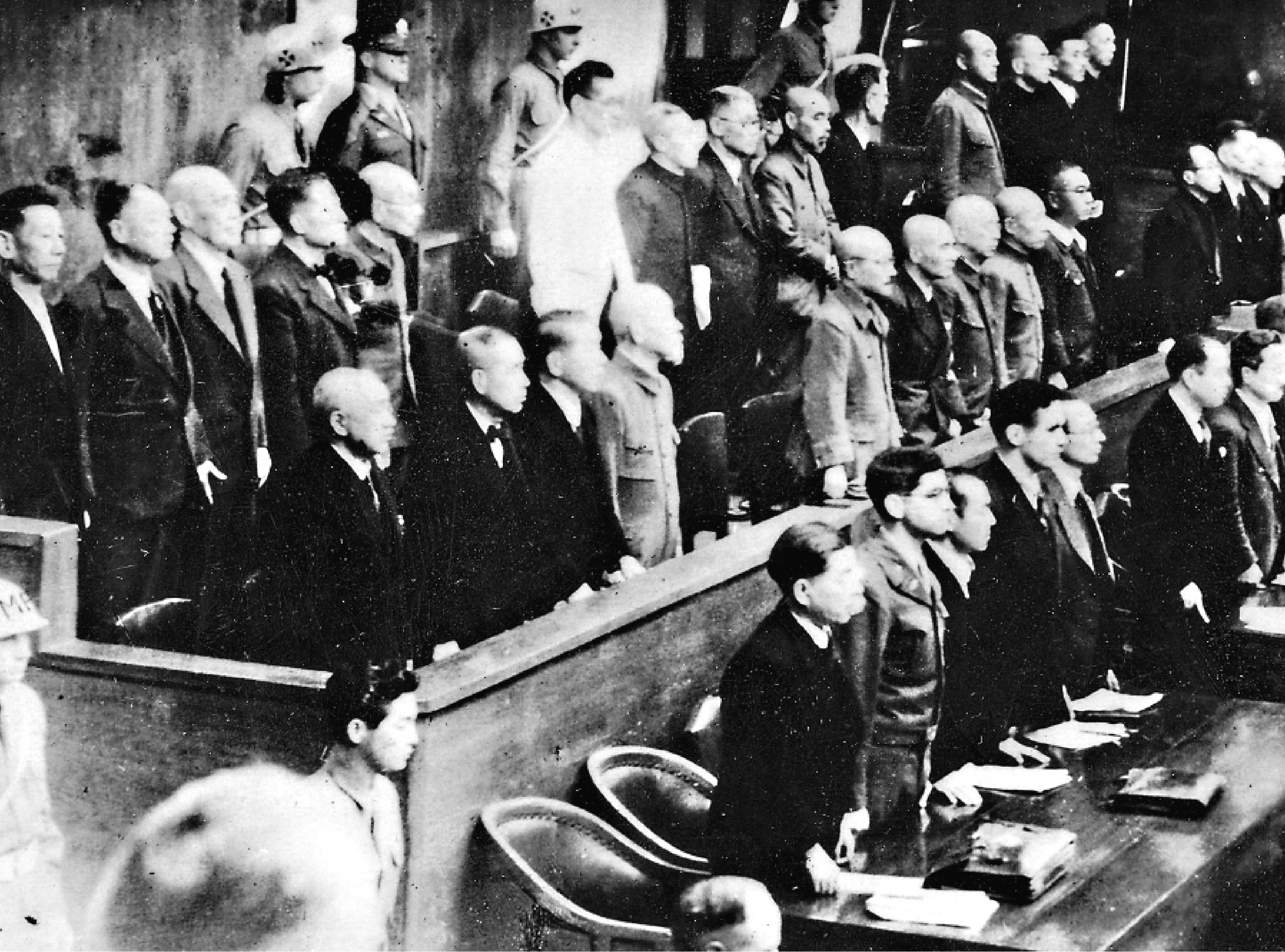 　　圖：1946年，遠東國際軍事法庭在東京開庭。圖為東京審判現場。\新華社資料圖片