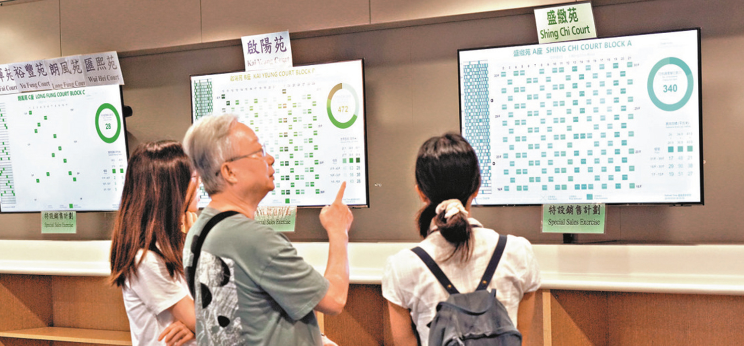 　　圖：宏福苑業主「特設銷售計劃」早前揀樓。\大公報記者林少權攝