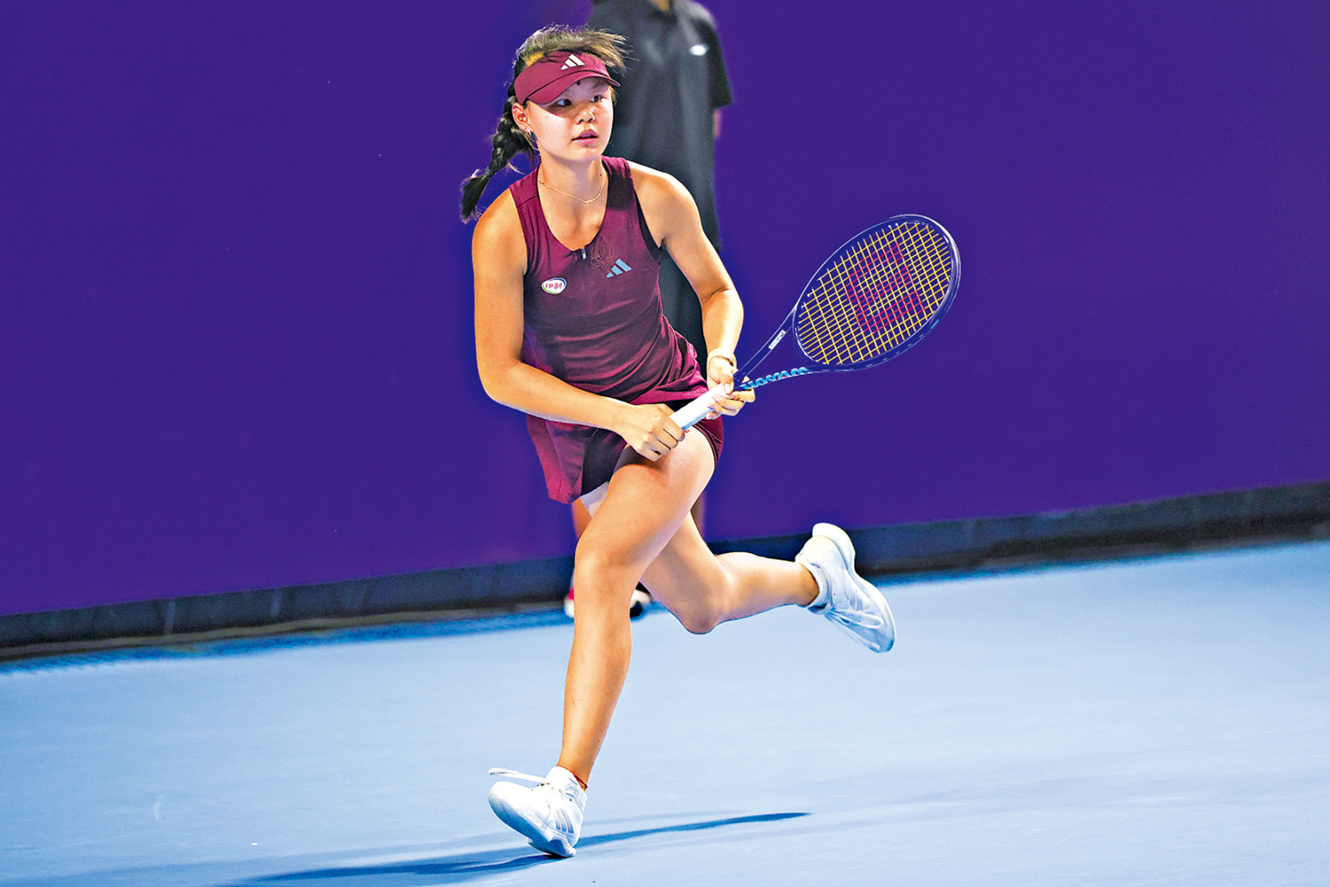 　　圖：孫心然8強賽以2：0淘汰美國華裔選手劉婧文。\受訪者供圖
