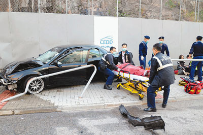 　■醉司機撞死好老師現場。