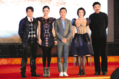 　■3D魔幻電影《大鬧天宮》陣容鼎盛，郭富城（左起）、陳喬恩、甄子丹、夏梓桐、周潤發這五顆星份量如何？中通社