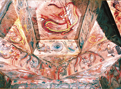 　■被盜掘的中國集安高句麗古墓壁畫。網上圖片