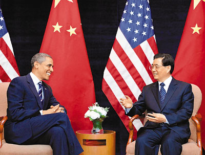 　■中國國家主席胡錦濤將於明年1月對美國進行國事訪問。圖為胡錦濤和奧巴馬曾於11月在首爾會面。資料圖片