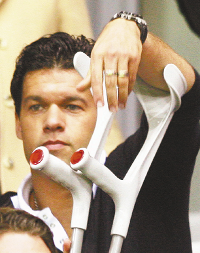 　■一度受重傷的波歷克。法新社