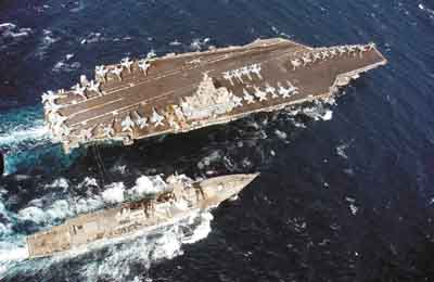 　■美國核動力航空母艦「里根號」已被緊急派往西太平洋地區。	網上圖片