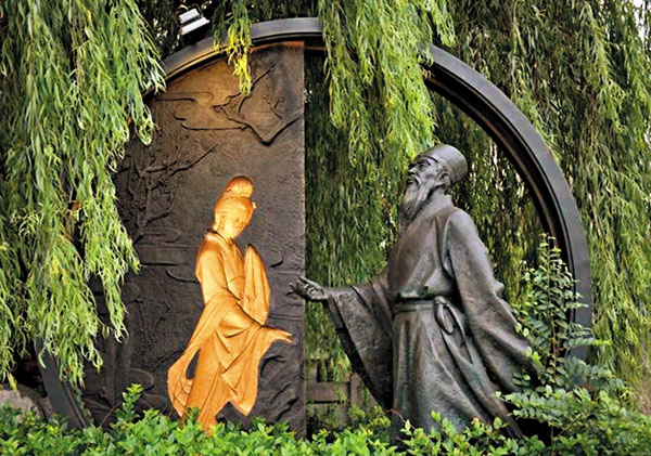 ■陸游和唐琬人物雕像。 網上圖片