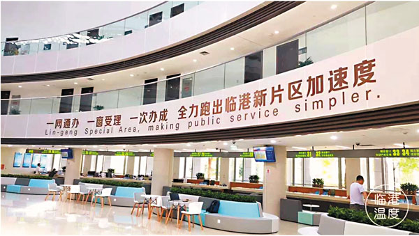 ■中國（上海）自貿試驗區臨港新片區企業服務中心辦事全面提速。 網上圖片