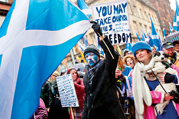 ■ 蘇格蘭近年響起二次獨立公投呼聲。  法新社