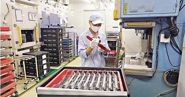 ■廣州斯坦雷電氣有限公司生產線已復工。 敖敏輝  攝