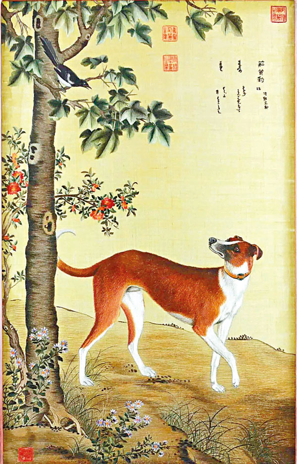 ■黃敏作品夏布雙面繡《十犬圖·茹黃豹》。