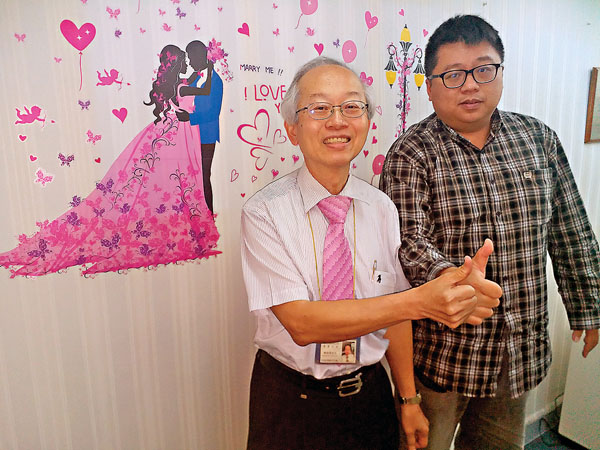 ■ 「專業•幸匯交友配對聯盟」創辦人 韓樹榮(左)和 麥耀邦(右)看好相睇生意前景。 受訪者提供