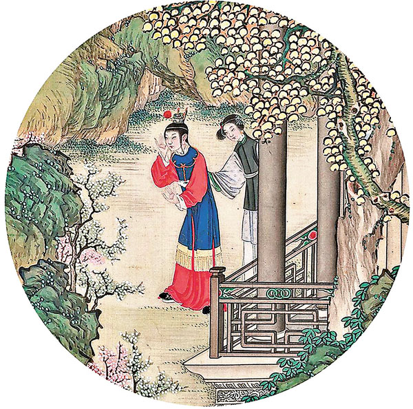 ■畫家孫溫（清）筆下的《紅樓夢》一景。網上圖片