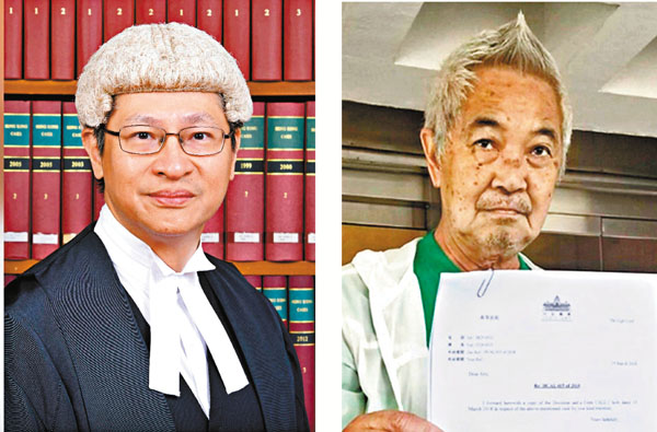 ■法官周家明（左）指郭卓堅（右）錯誤理解司法覆核權。 資料圖片