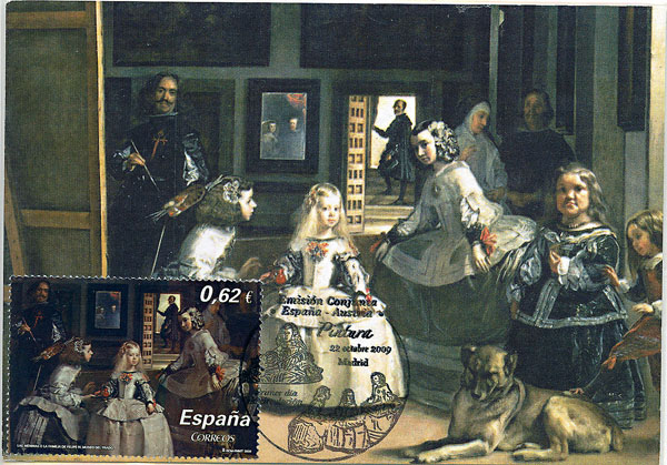 ■西班牙郵票極限片-委拉斯蓋茲作品《宮娥》