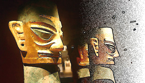 ■四川三星堆遺址曾出土黃金面具，四川的考古成果受到全國矚目。 （資料圖片）