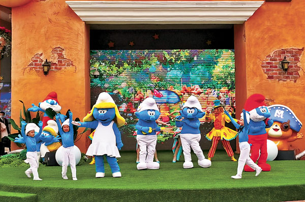 ■亞太區首座藍精靈樂園在滬正式開園。記者孔雯瓊 攝