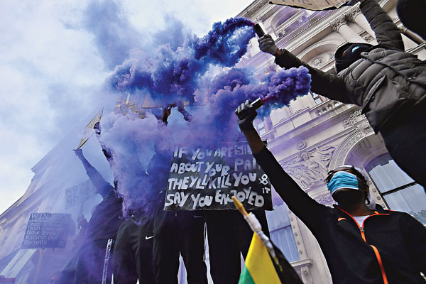 ■分析認為示威勢必引發英國社會再次反思昔日殖民時期。 路透社