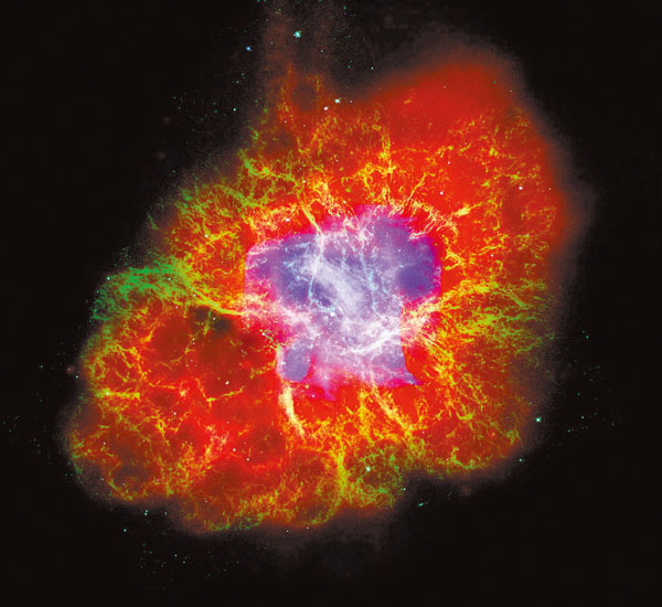 蟹狀星雲的中央，就藏一顆中子星。 網上圖片
