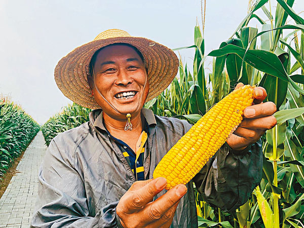 ■李建國說，今年是一個豐收年。香港文匯報記者丁春麗  攝