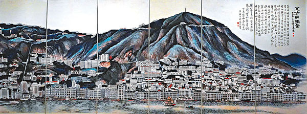 ■葉因泉六連屏作品《東方明珠圖》。