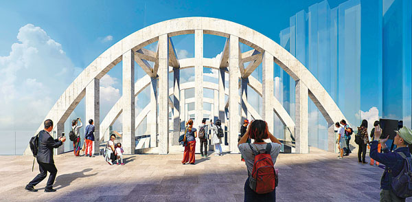 皇都戲院的天台桁架是其標記，曾獲國際保育組織稱為全球獨一無二的建築設計。新世界團隊將力保整個皇都戲院建築及天台桁架。左為效果圖。