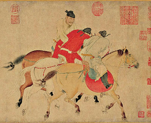 ■任仁發《五王醉歸圖》（局部），3.756億元成交。