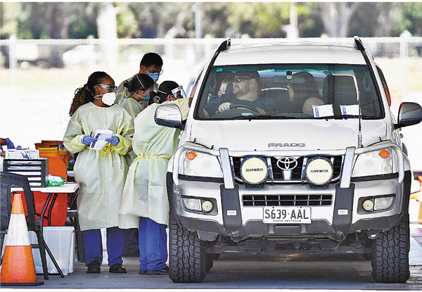 ■ 阿德萊德駕駛人士接受檢測。路透社
