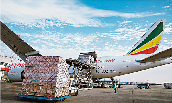 ■ 「菜鳥號」執飛醫藥冷鏈航線。 受訪者供圖