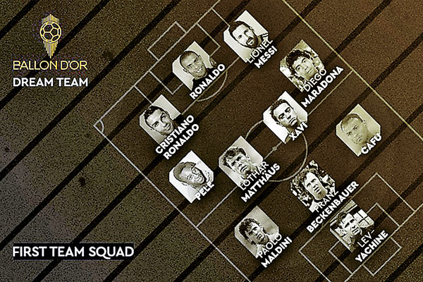 ■《法國足球》公布史上最佳11人陣容。 法國足球官方圖片