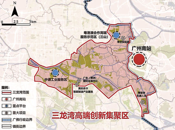 ●三龍灣高端創新集聚區位置示意圖。 網上圖片