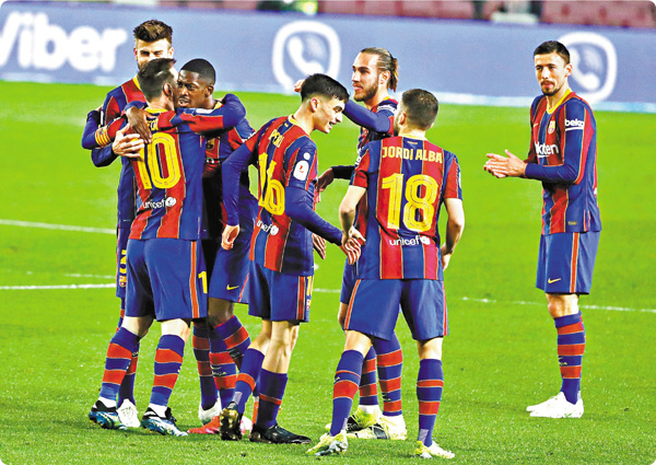 ●巴塞球員目前士氣正佳。  美聯社