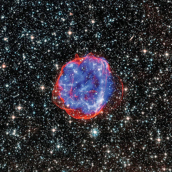 ● 超新星爆發後留下美麗的圖案。 網上圖片