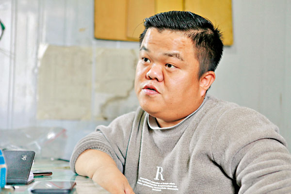 ●薛曠介紹其創業經歷。香港文匯報記者趙臣  攝