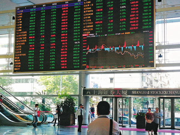 ● 滬指昨收報3,457點，漲14點。 資料圖片