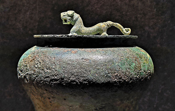 ●白虎是巴人民族圖騰，展出的大量青銅器有老虎元素。